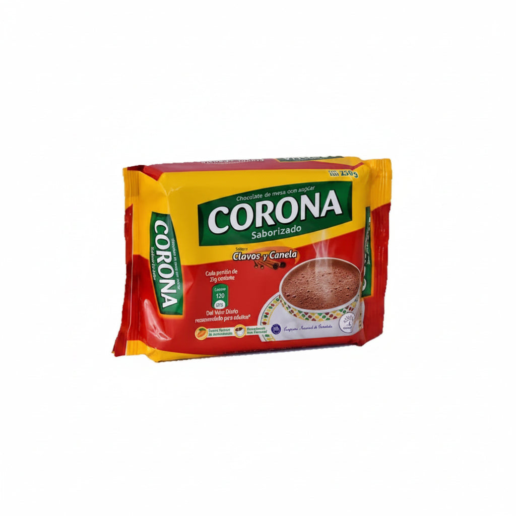 CHOCOLATE CORONA CLAVOS Y CANELA 250GR