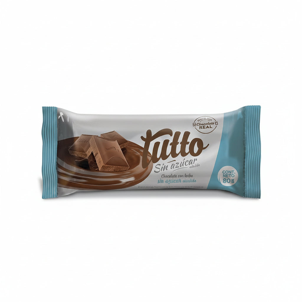 CHOCOLATE LECHE SIN AZUCAR TUTTO 80GR