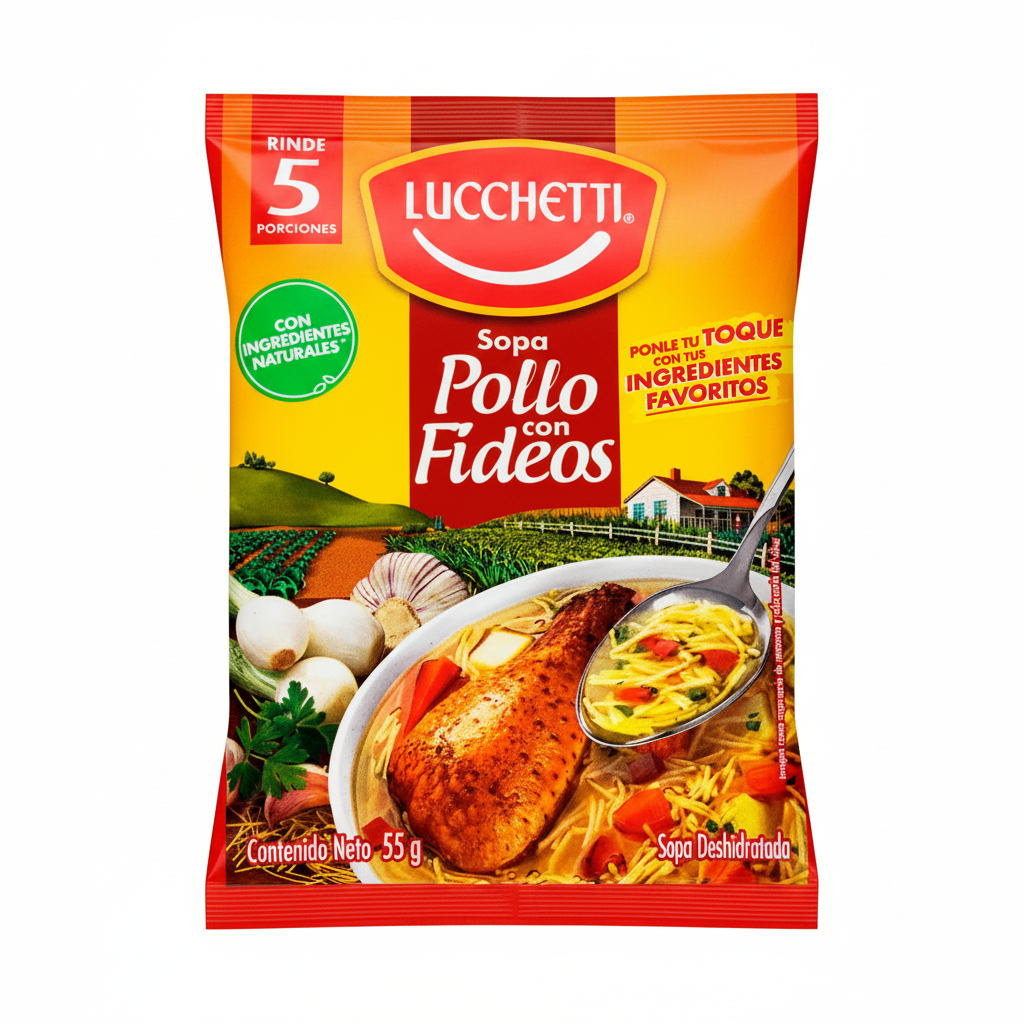 SOPA POLLO FIDEO LUCCHETTI 55G