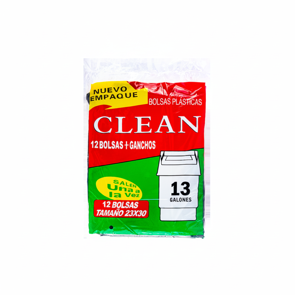 BOLSAS PLÁSTICAS PARA BASURA CLEAN 23X30