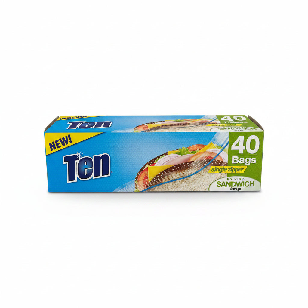 BOLSA PLÁSTICA PARA SANDWICH TEN 40U