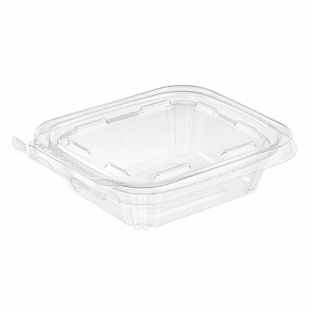 ENVASE PLÁSTICO TRANSPARENTE CUADRADO 8OZ