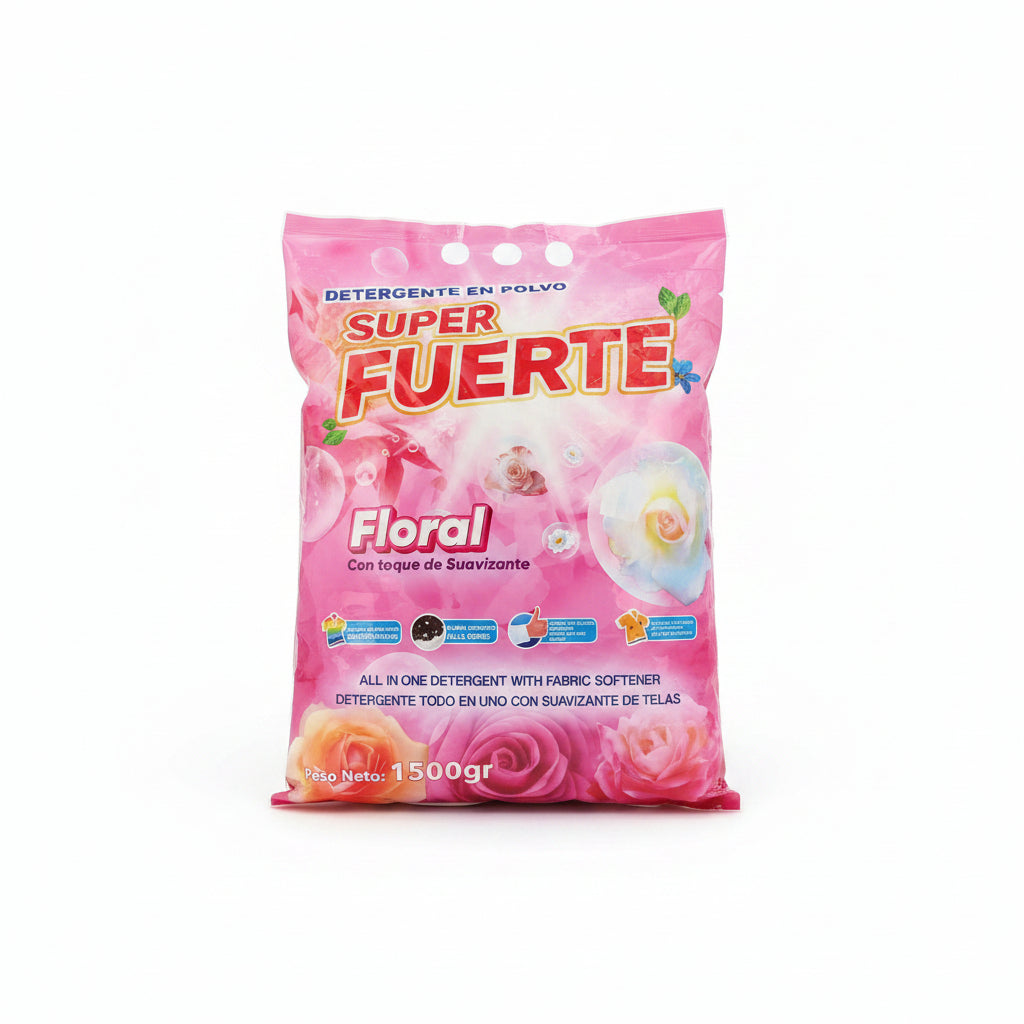 DETERGENTE EN POLVO FLORAL SUPER FUERTE 1500GR