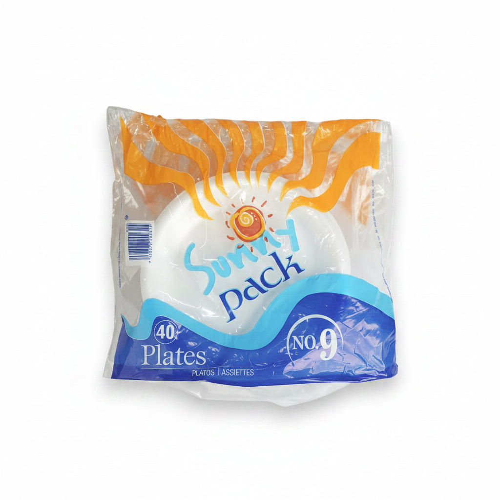 PLATOS DE FOAM SUNNY PACK 40U