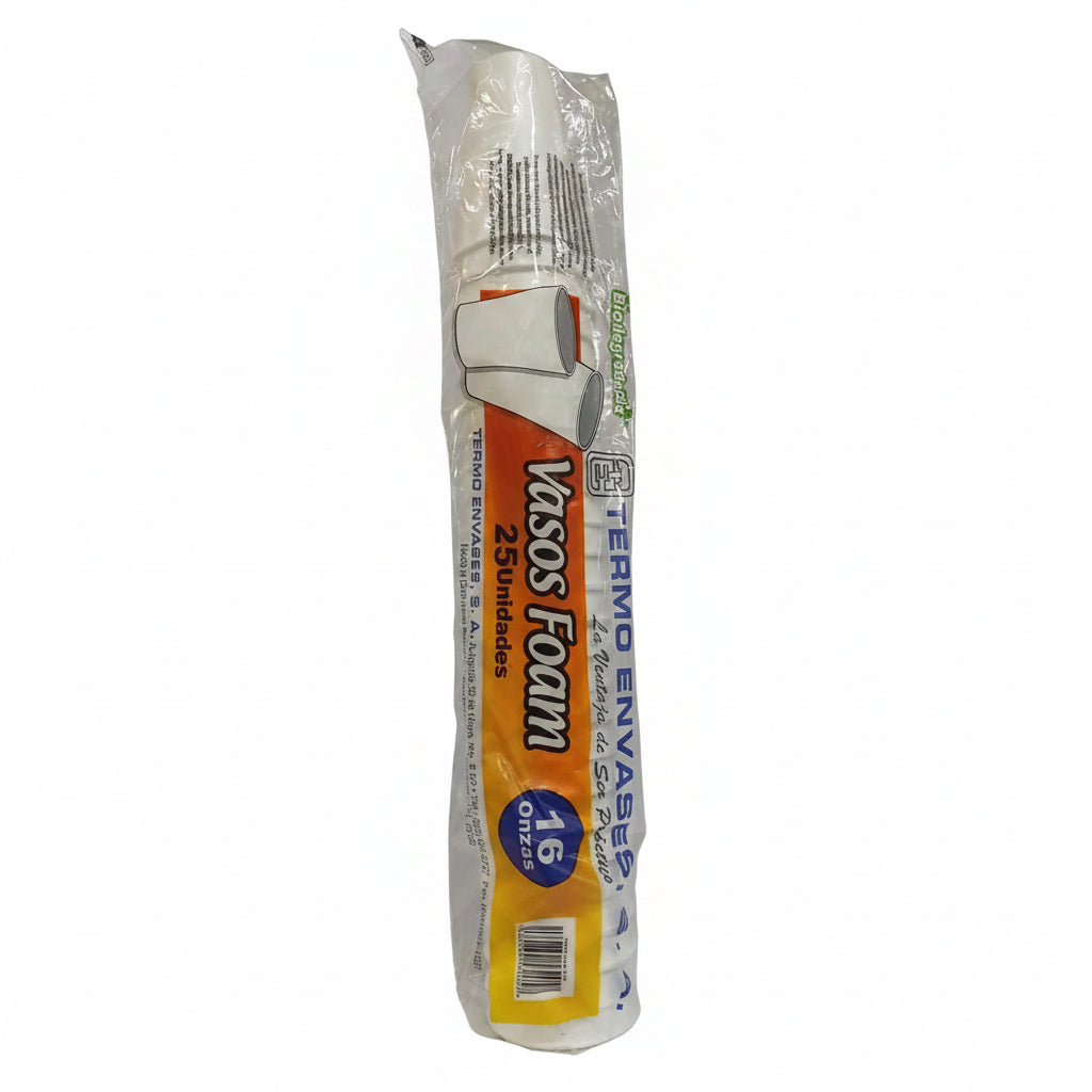 VASO DE FOAM TERMOENVASES 16OZ