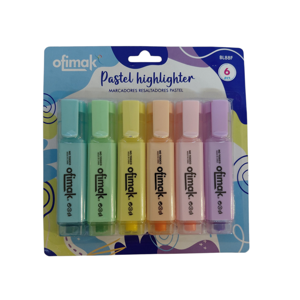 RESALTADORES PASTELES 6U