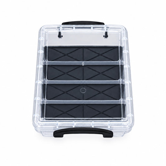 CAJA CON TAPA Y CUATRO COMPARTIMIENTOS
