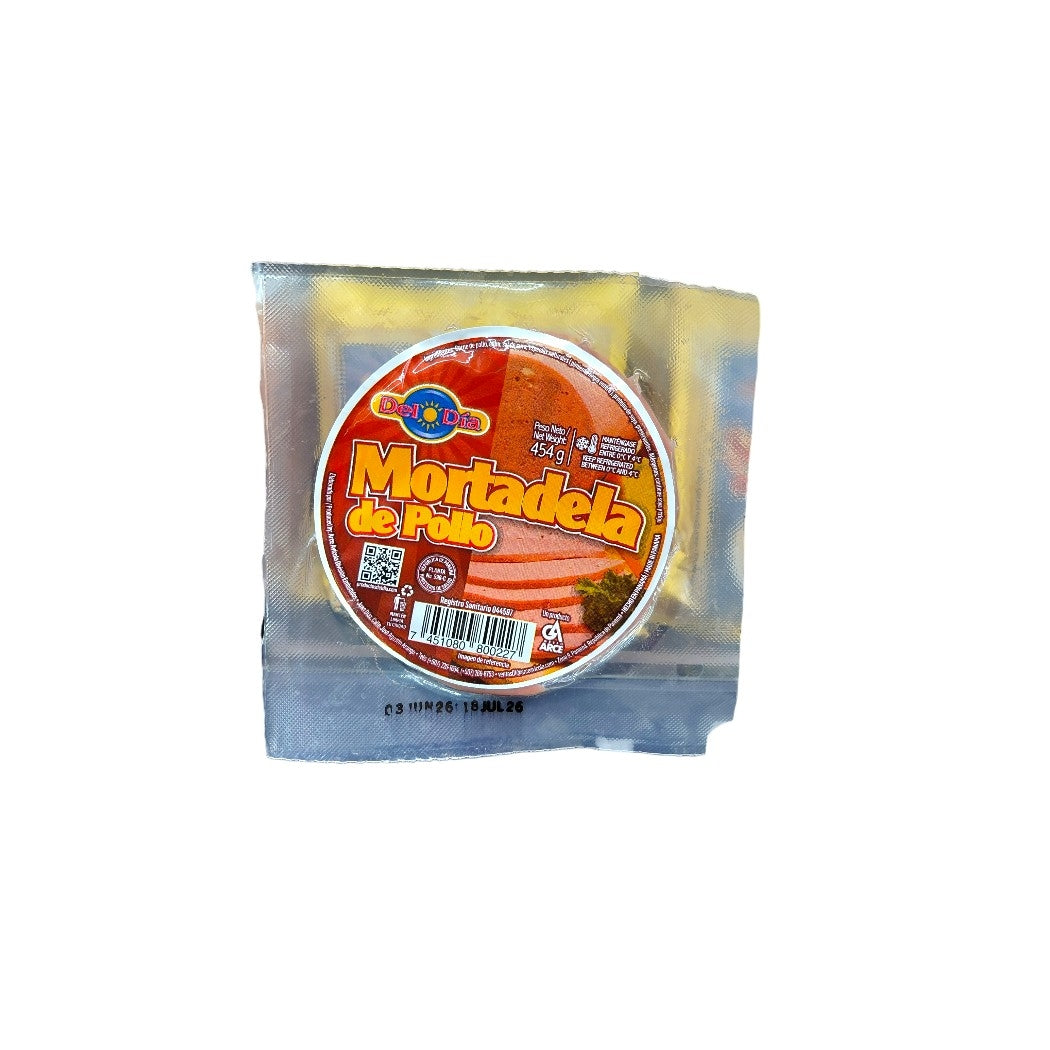 MORTADELA DE POLLO DEL DIA 454G