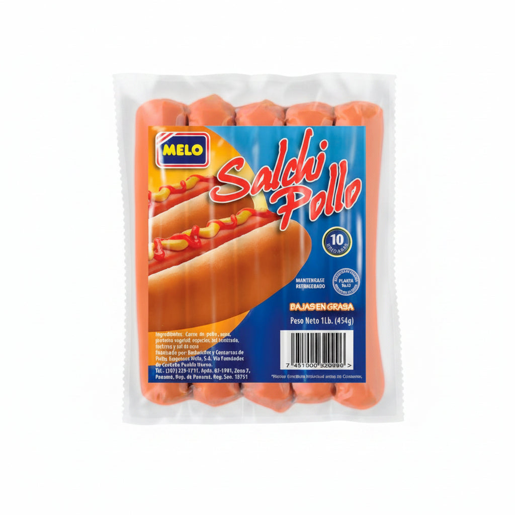 SALCHICHA DE POLLO MELO 1LB.