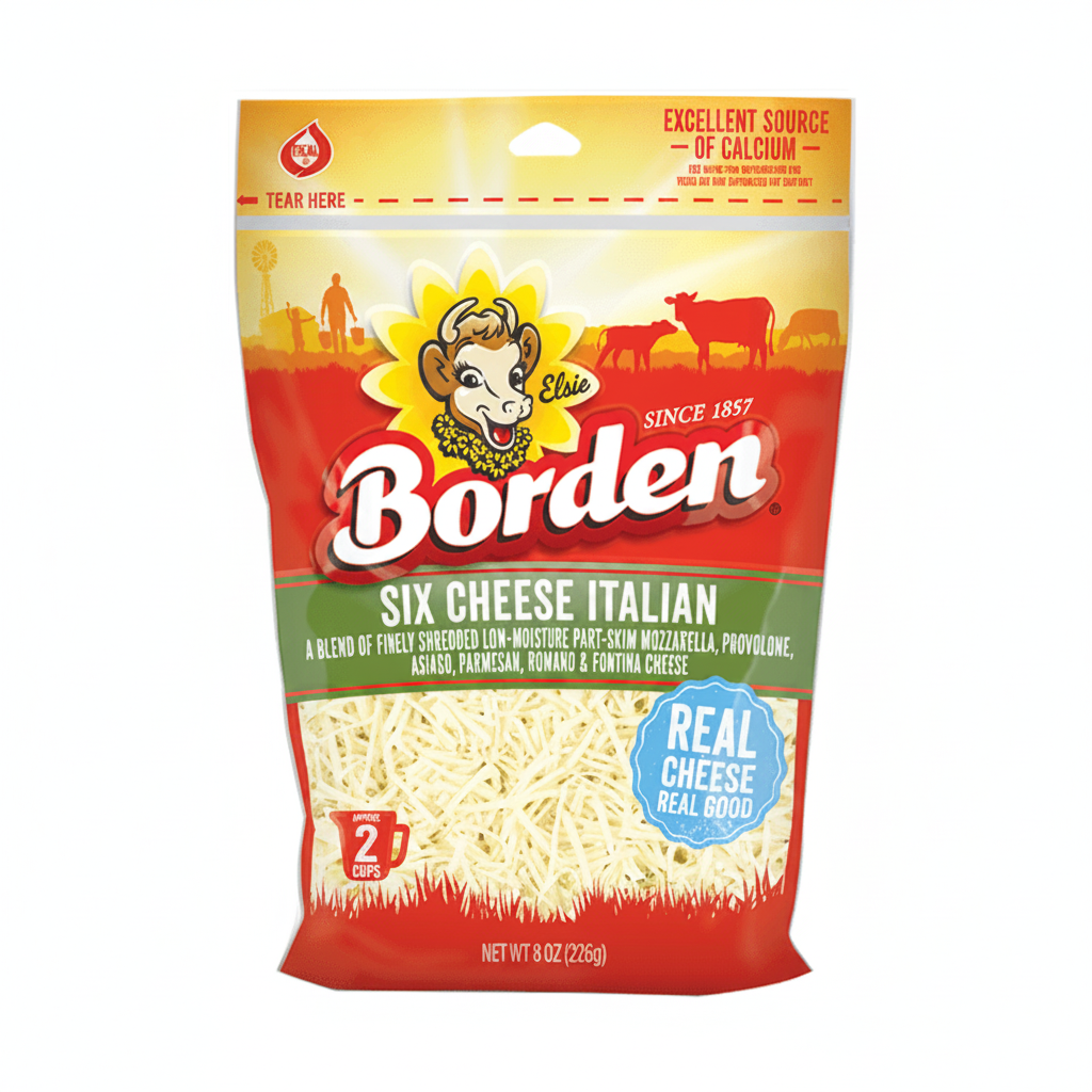 SIX CHEESE ITALIAN RALLADO BORDEN 8OZ