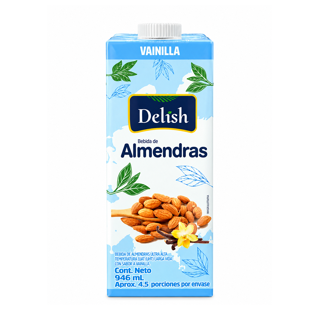 BEBIDA DE ALMENDRA CON VAINILLA DELISH 946ML