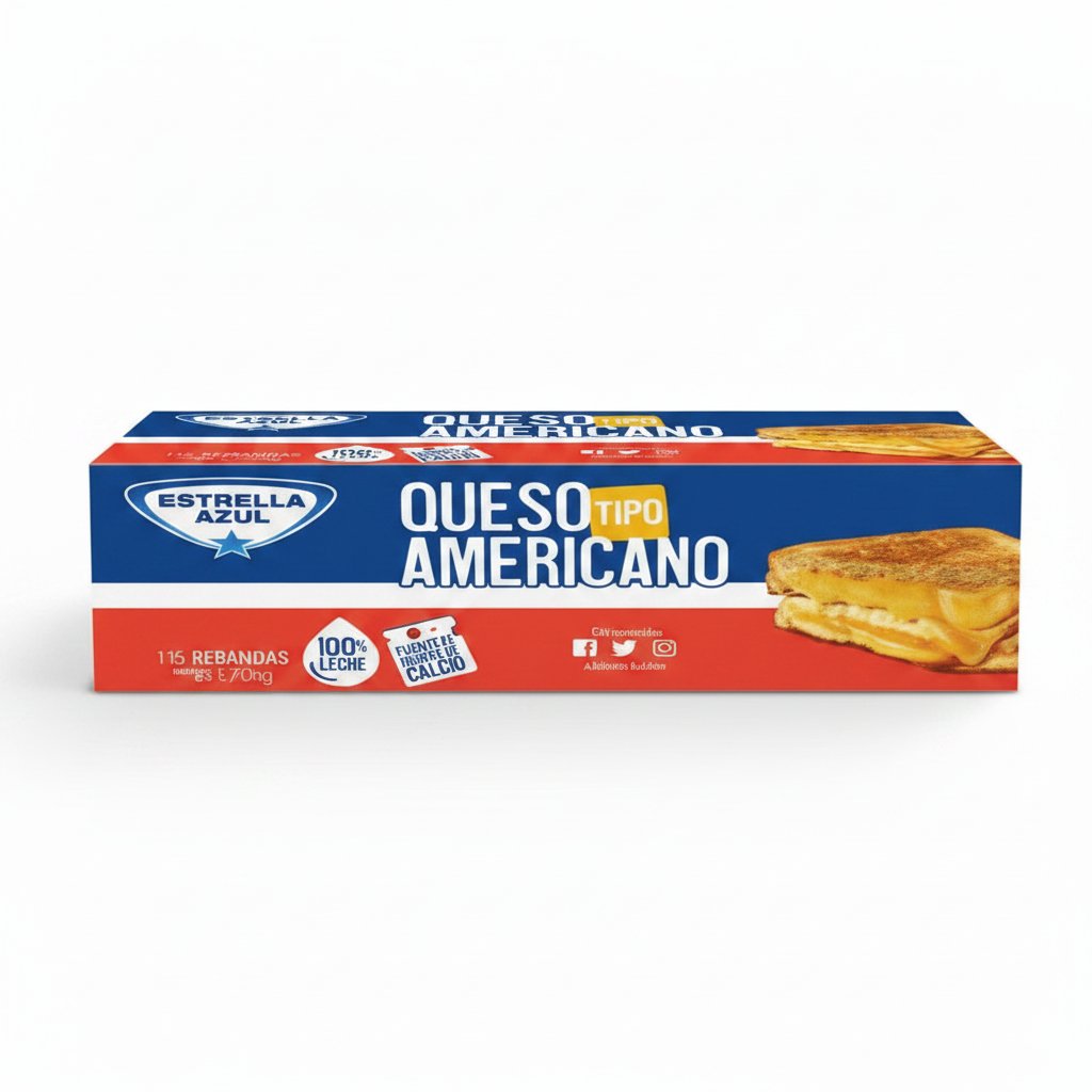QUESO TIPO AMERICANO BARRA 2KG