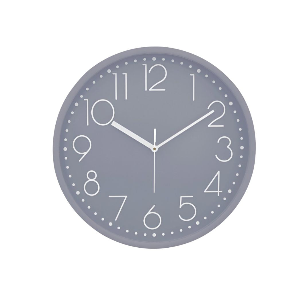 RELOJ DECORATIVO GRIS CON BLANCO