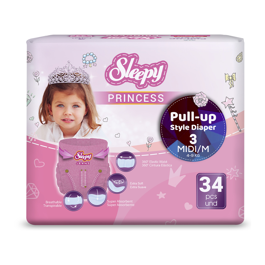 PAÑALES PANT MIDI PRINCESS 34U