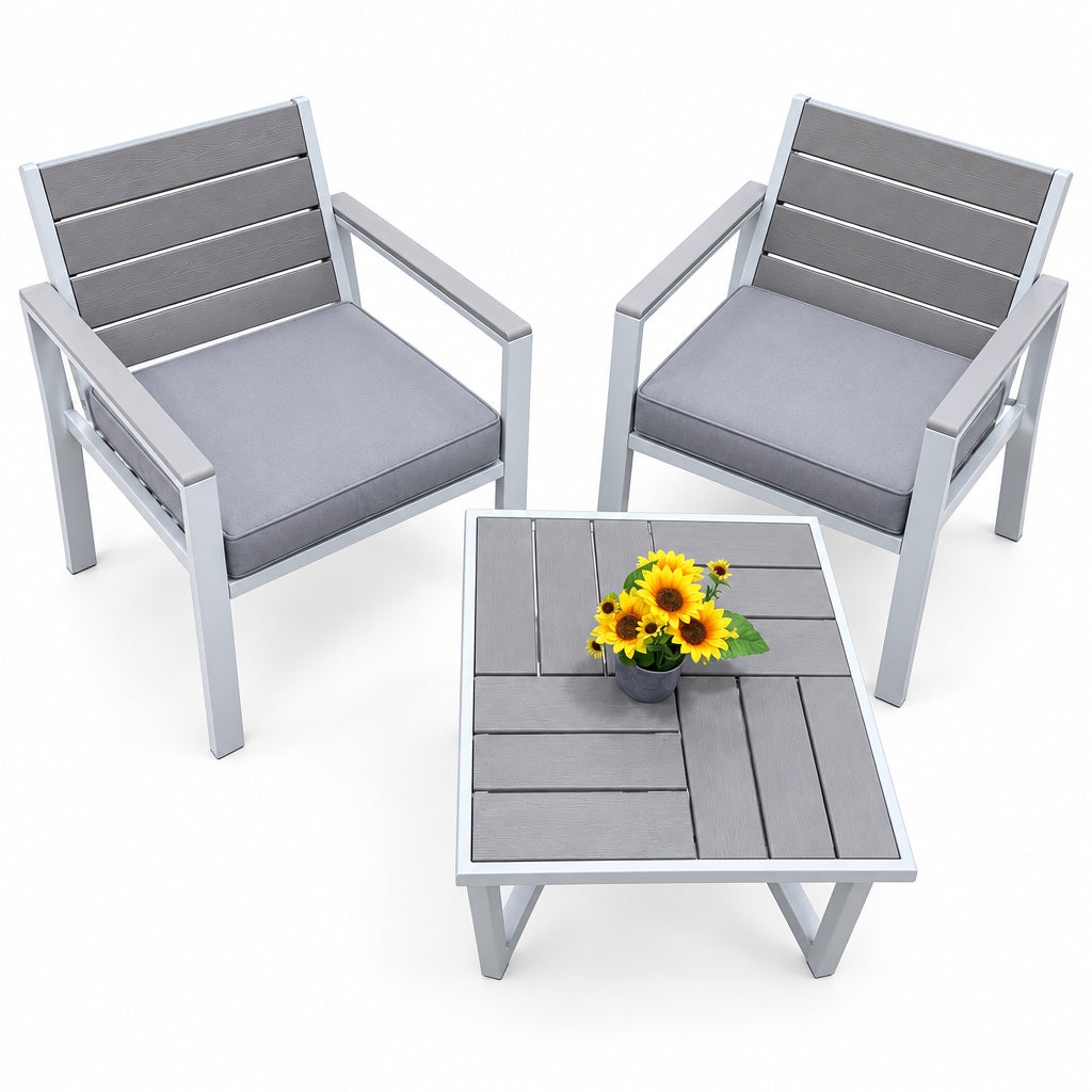 JUEGO DE TERRAZA GRIS