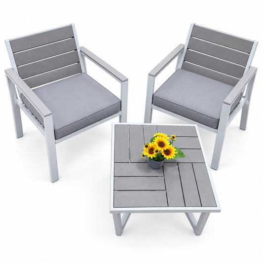 JUEGO DE TERRAZA GRIS