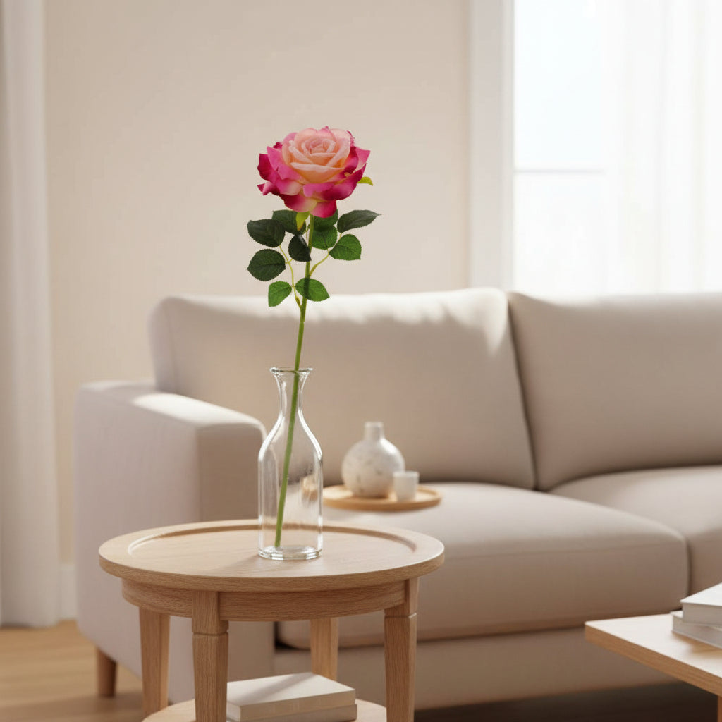 ROSA MATIZADA ARTIFICIAL DECORATIVA 70CM