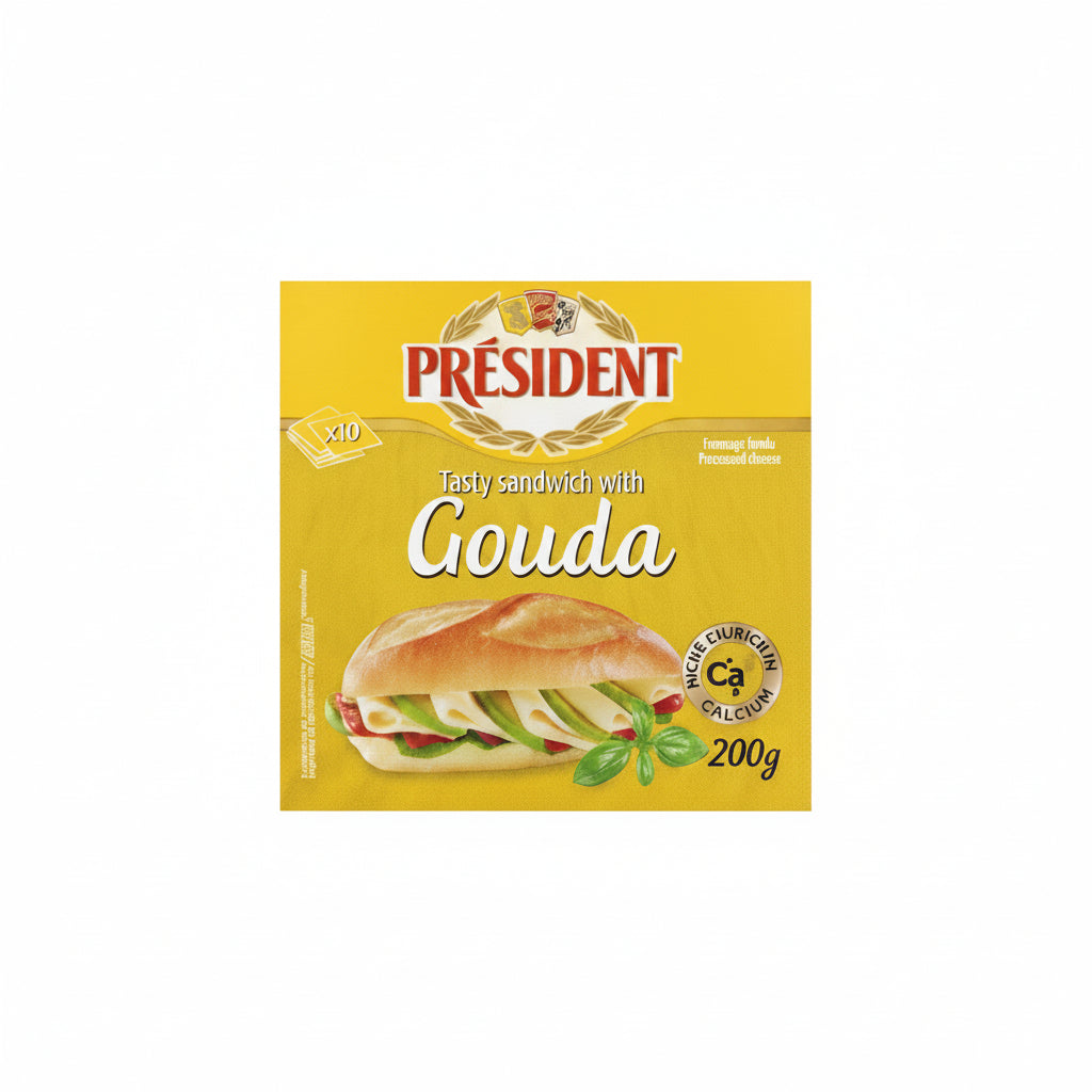 QUESO GOUDA LONCHAS PRESIDENT 200GR