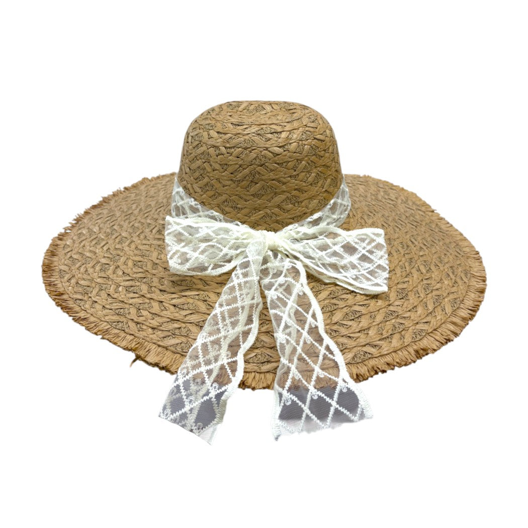 SOMBRERO DE ALA ANCHA CON CINTA DE ENCAJE