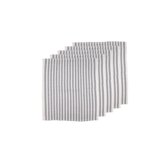 SET DE 5 TOALLAS DE COCINA RAYAS BLANCA Y GRIS 40CM X 48CM
