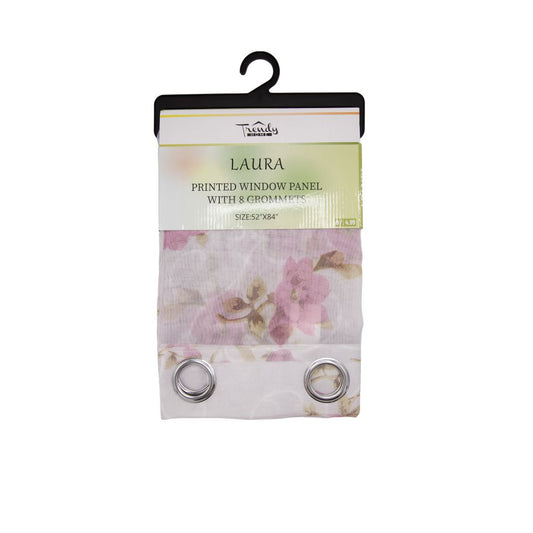 CORTINA DECORATIVA CON ESTAMPADO DE FLORES 52" X 84"