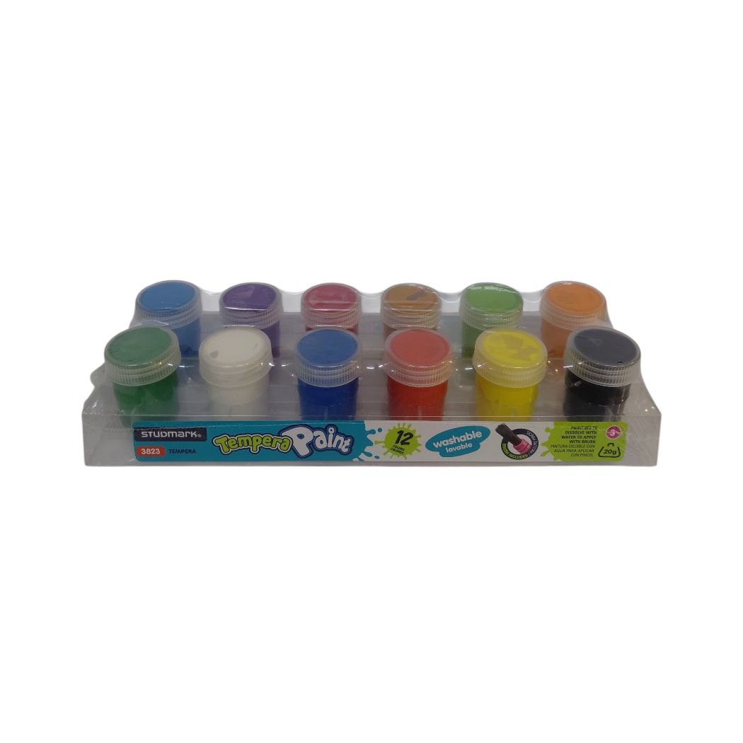 TEMPERA LAVABLE 12 COLORES
