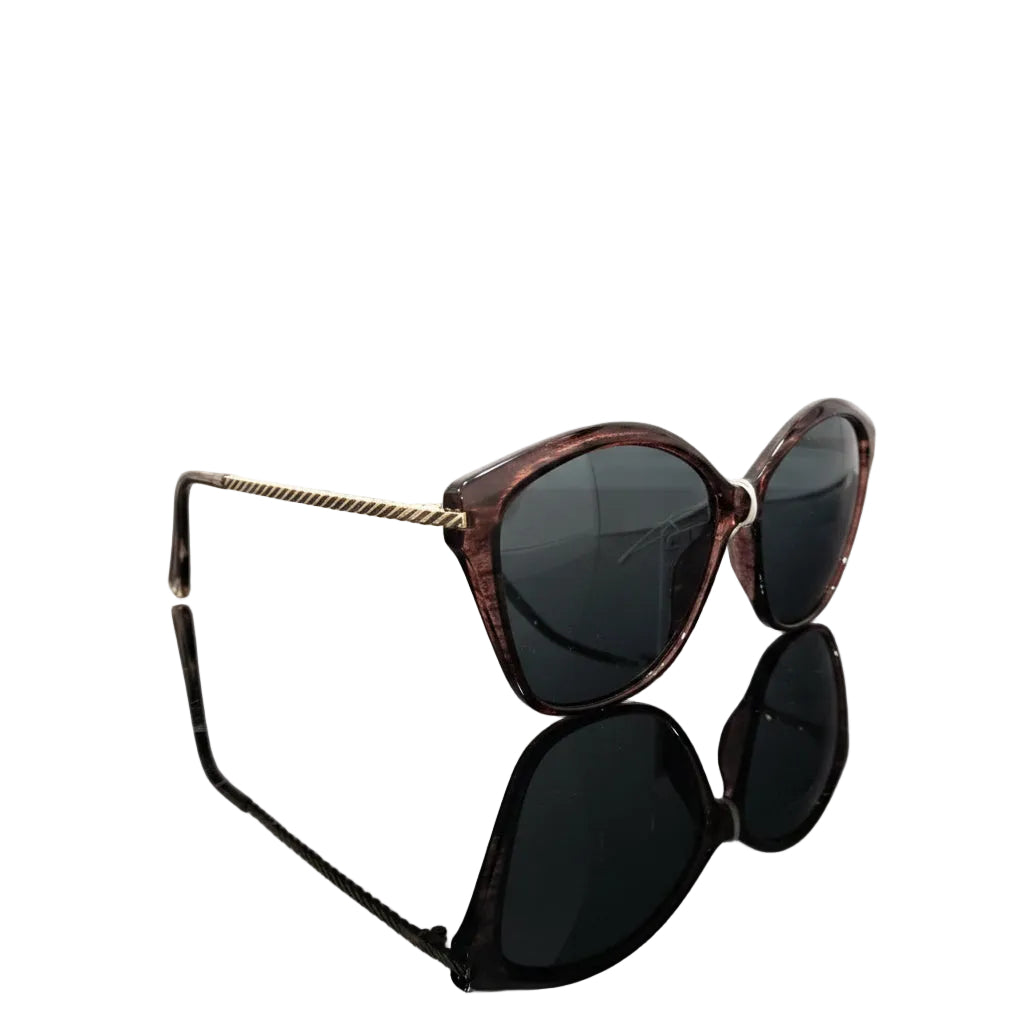 LENTES DE SOL MARCO MARRÓN VIDRIOS NEGRO