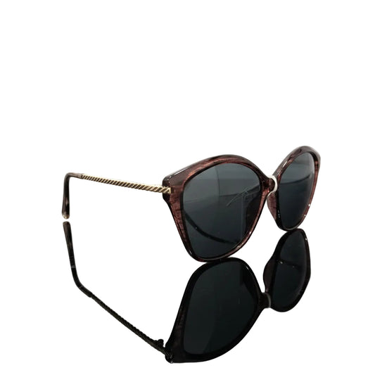 LENTES DE SOL MARCO MARRÓN VIDRIOS NEGRO