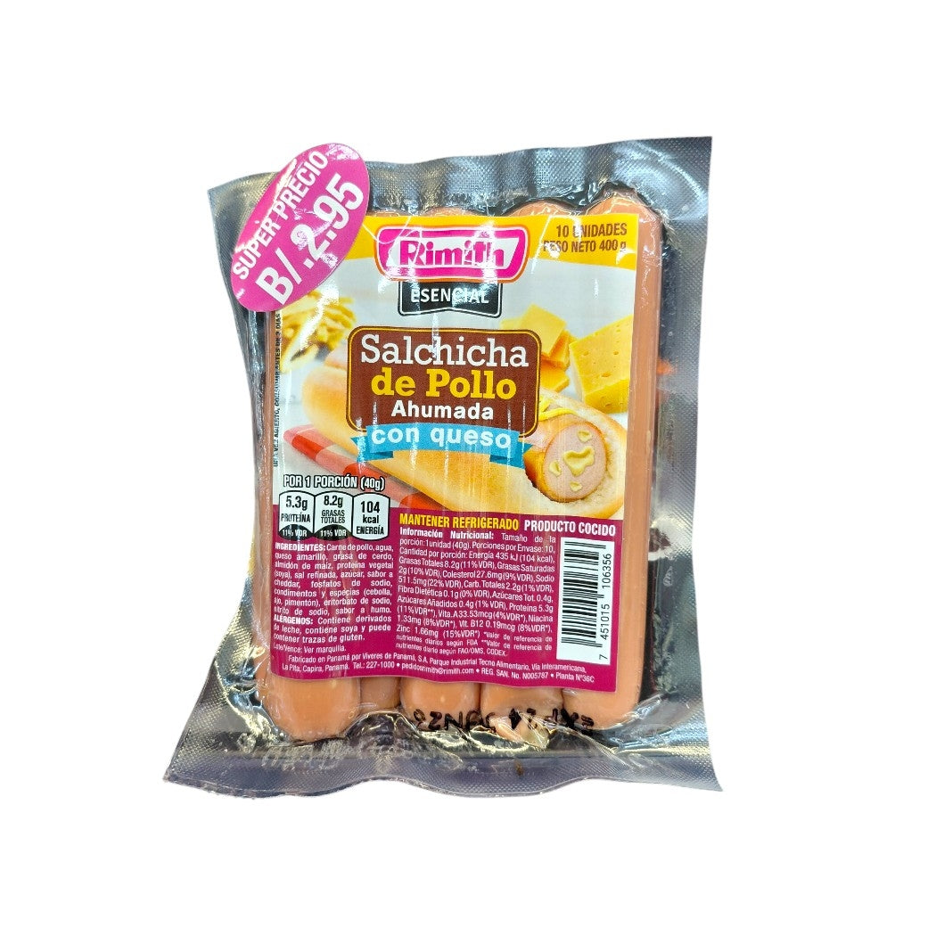 SALCHICHAS AHUMADA CON QUESO
