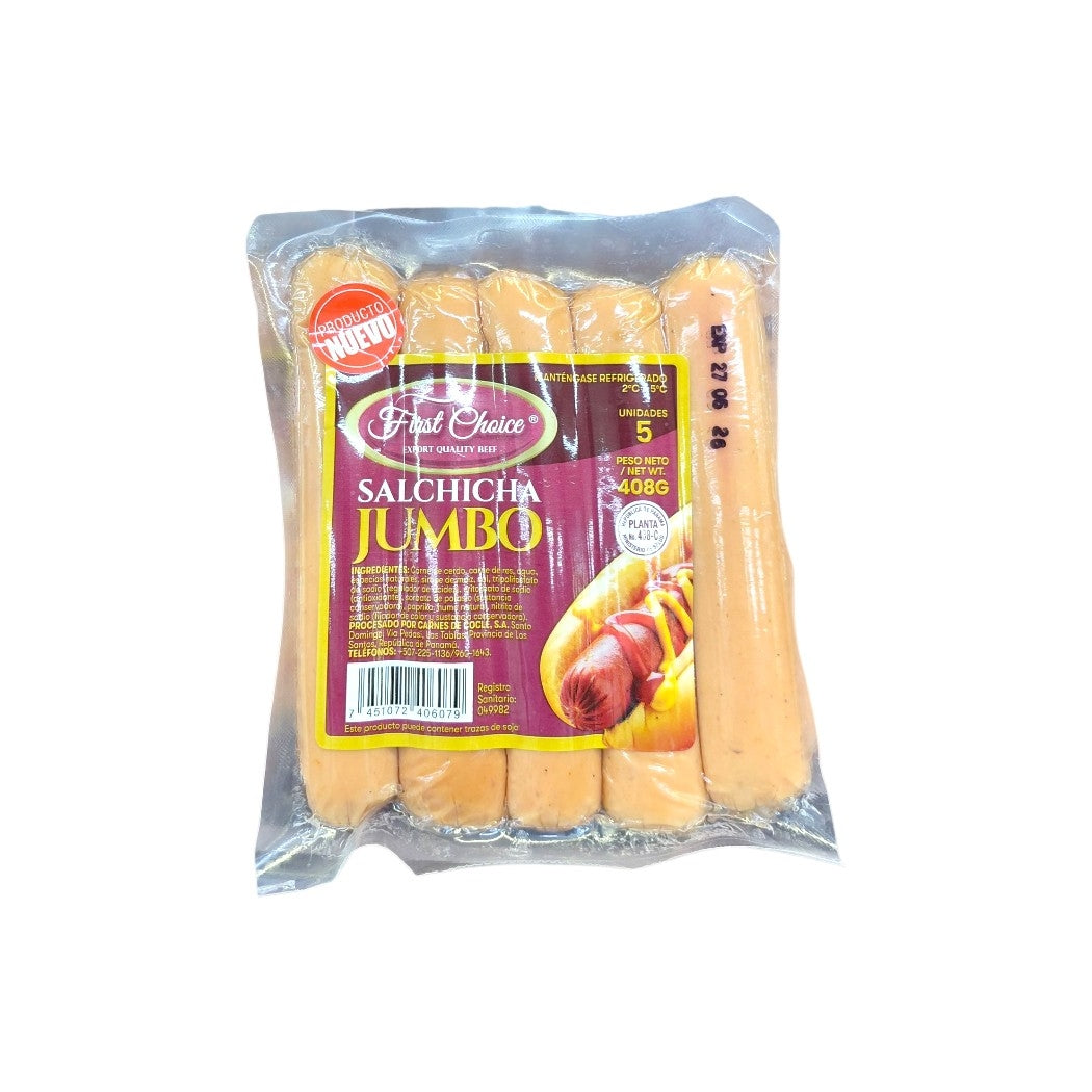 SALCHICHA JUMBO FIRST CHOICE 408GR