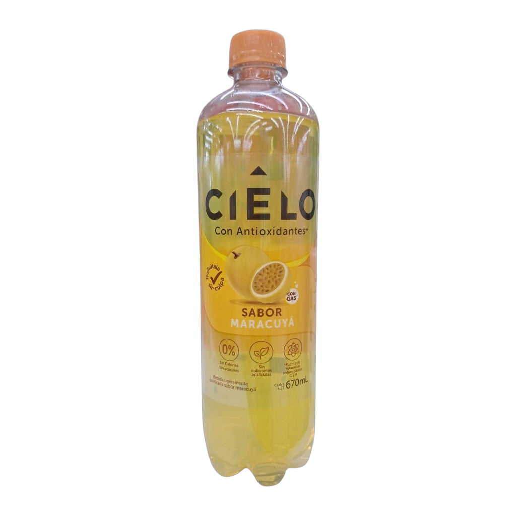 AGUA CON GAS SABOR MARACUYA CIELO 670ML