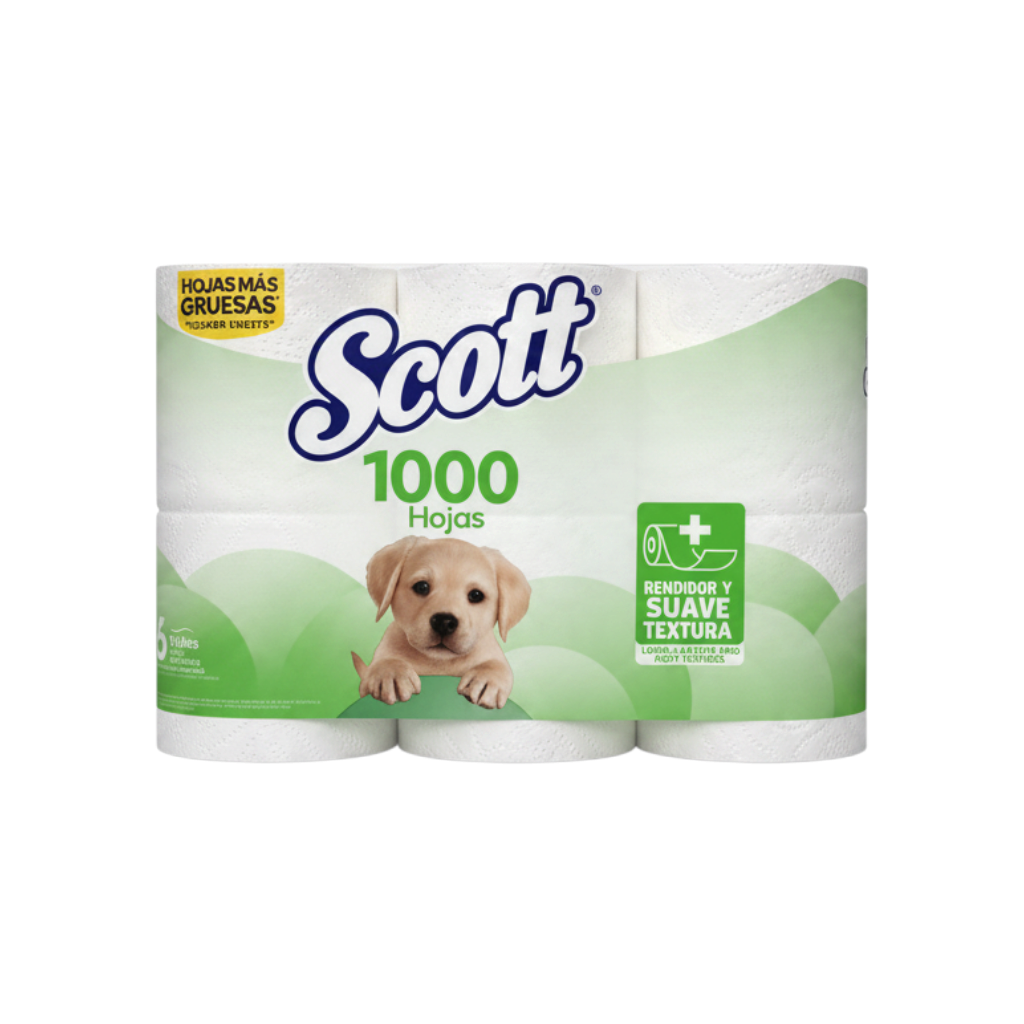 PAPEL HIGIÉNICO MIL HOJAS SCOTTS 6ROLLOS