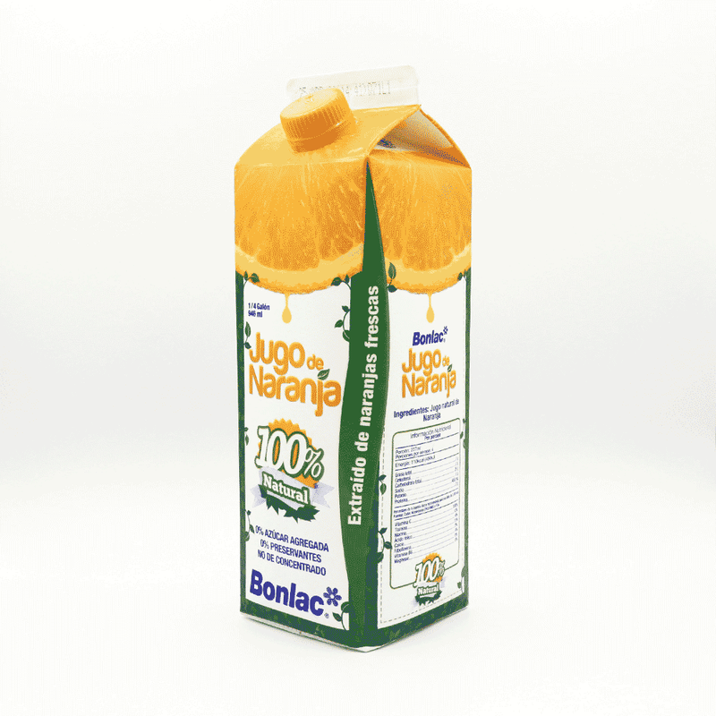 JUGO DE NARANJA 100%NATURAL 1/4GAL.