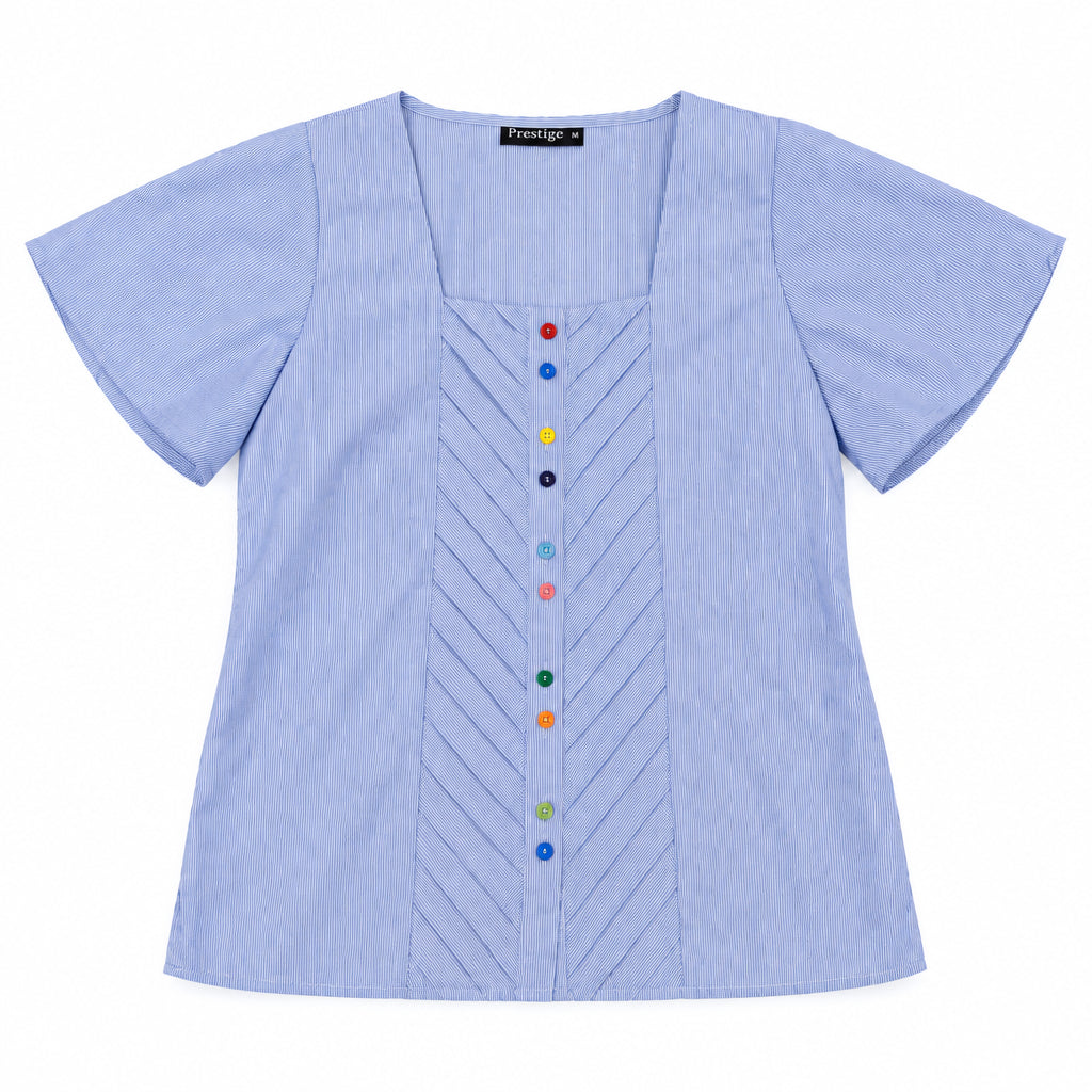 BLUSA MANGA CORTA PARA DAMA MIL RAYAS