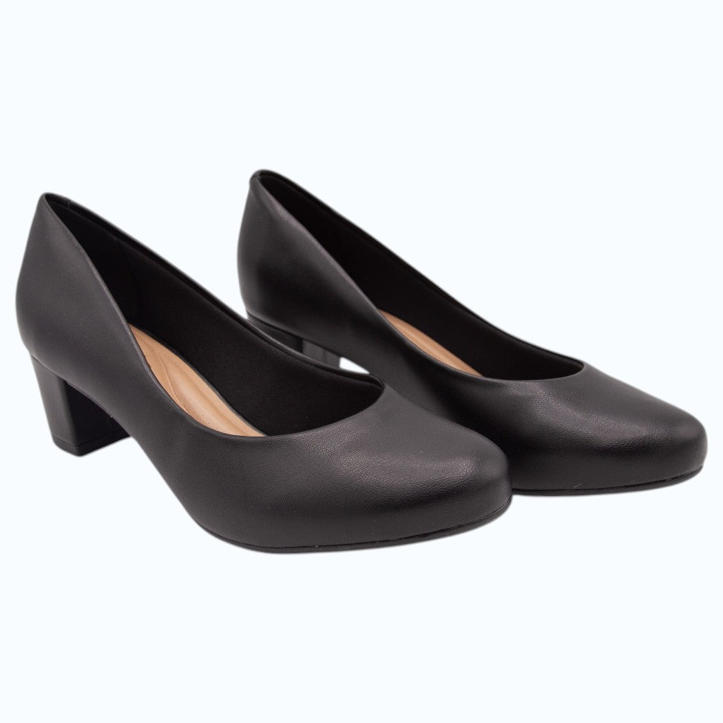ZAPATOS DE TACÓN BAJO ANCHO NEGRO