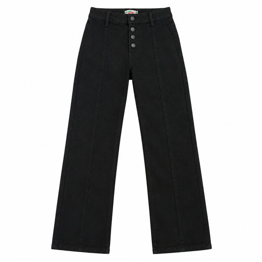 JEANS NEGRO PARA NIÑA TIRO ALTO