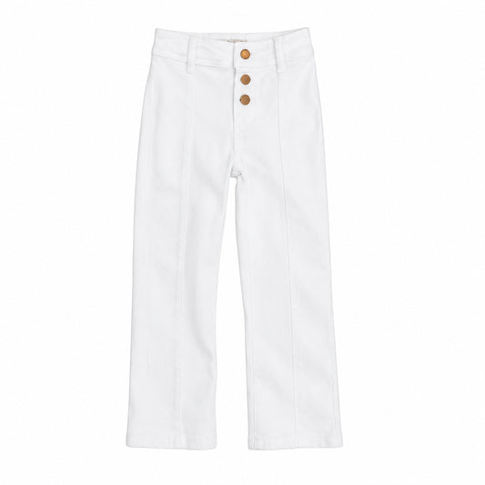 JEANS BLANCO PARA NIÑA TIRO ALTO