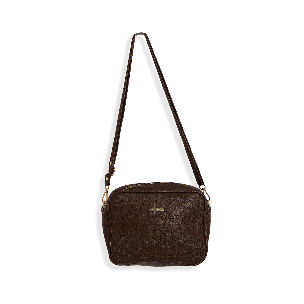 CROSSBODY MARRÓN DISEÑO MONOGRAMA
