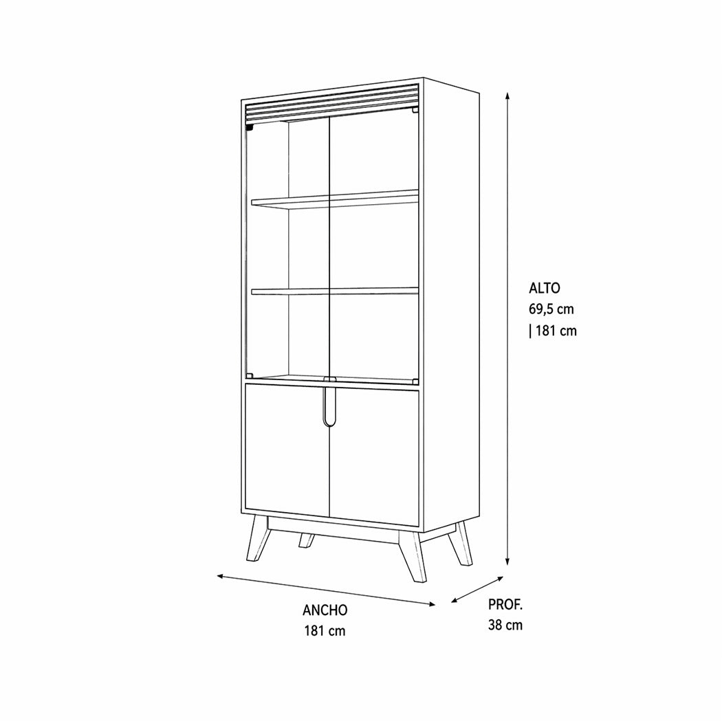 MUEBLE BAR 3 COMPARTIMIENTOS Y 2 GAVETAS