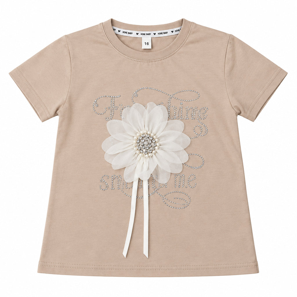 SUETER DE NIÑA CON DISEÑO DE FLOR