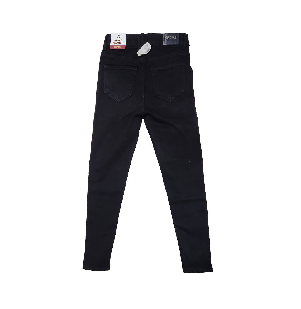 PANTALÓN DENIM SKINNY NEGRO