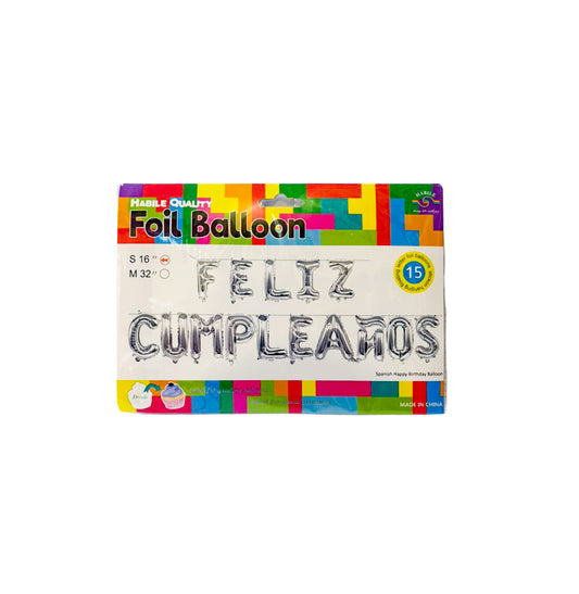 GLOBOS METALIZADO FELIZ CUMPLEAÑOS