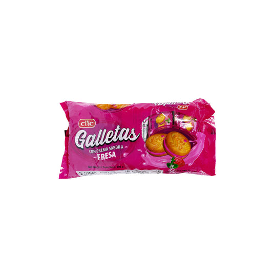 GALLETAS VAINILLA CON FRESA CLIC 300GR