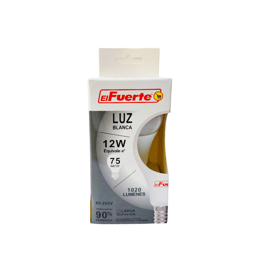 BOMBILLO LUZ BLANCA EL FUERTE 12W