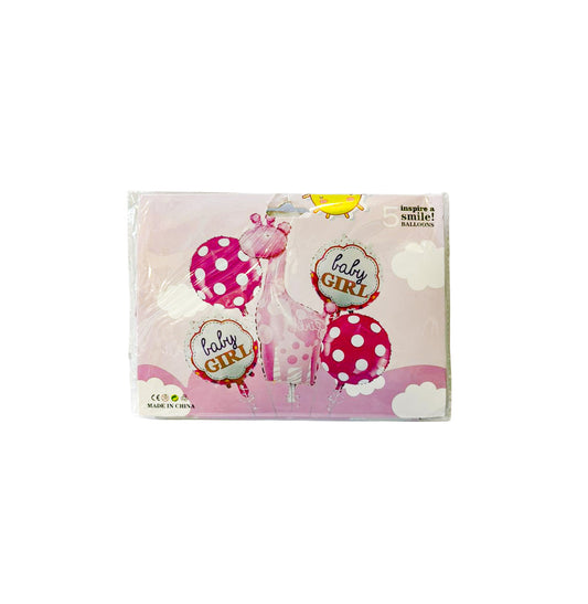 SET DE GLOBOS NIÑA O NIÑO 5PZS