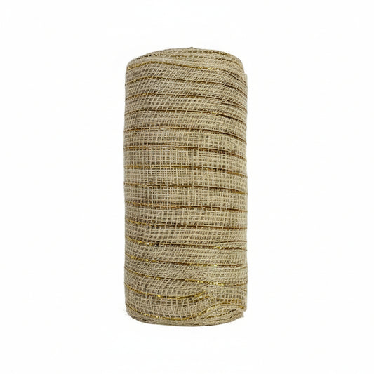 MALLA DECORATIVA BEIGE CON LINEAS DORADAS