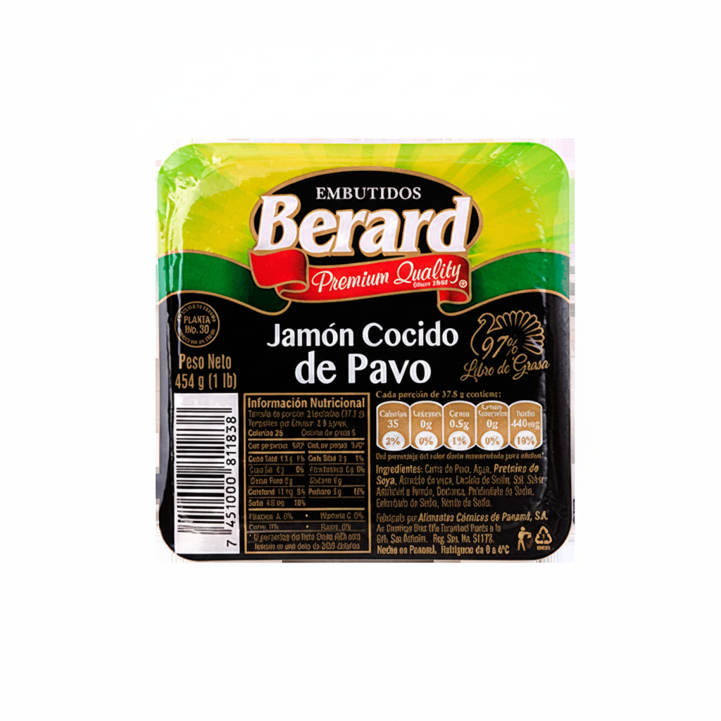 JAMON COCIDO DE PAVO BERARD 454G