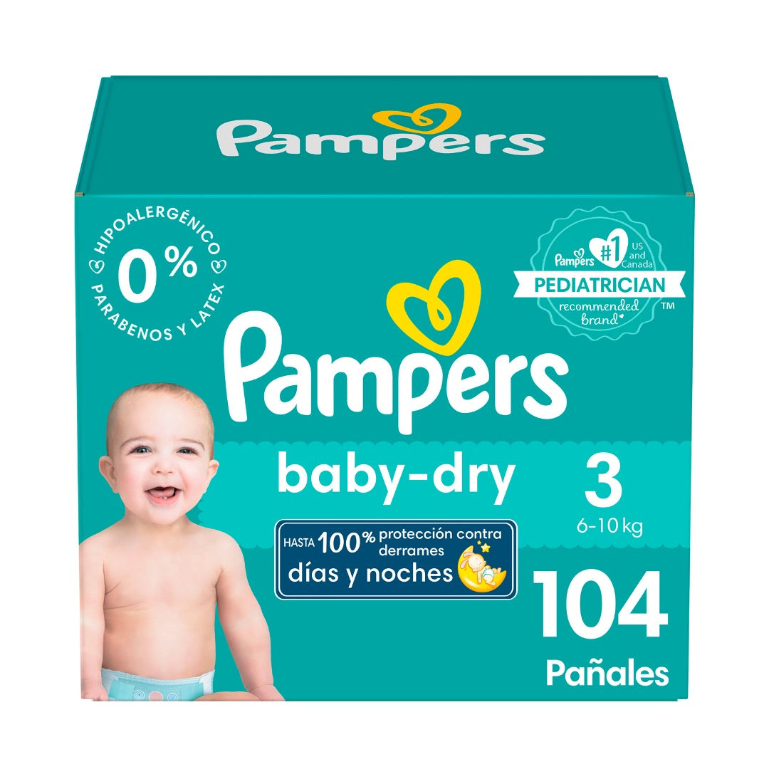 PAÑALES BABY DRY CAJA TALLA 3 104U