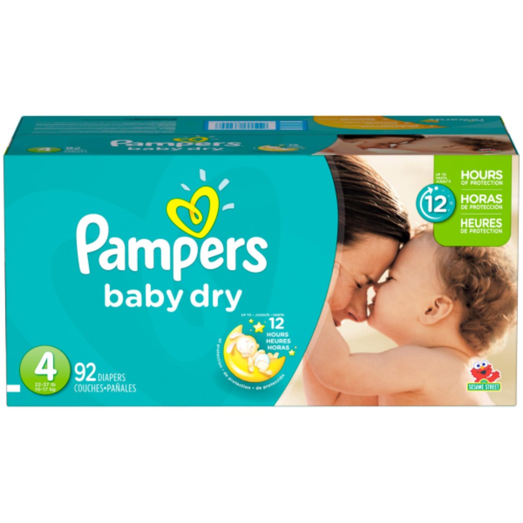 PAÑALES BABY DRY CAJA TALLA 4 92U