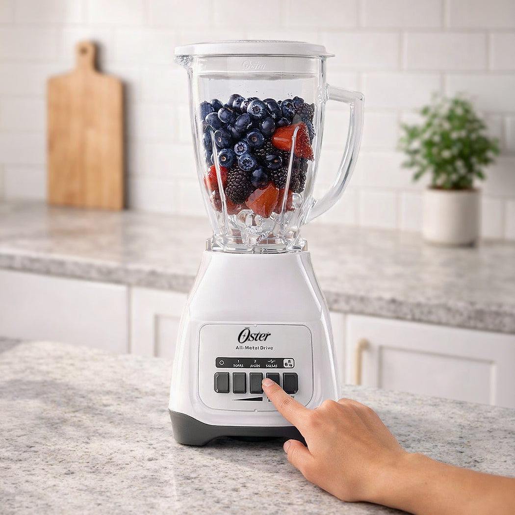 LICUADORA CON VASO VIDRIO BLANCA 1.5L